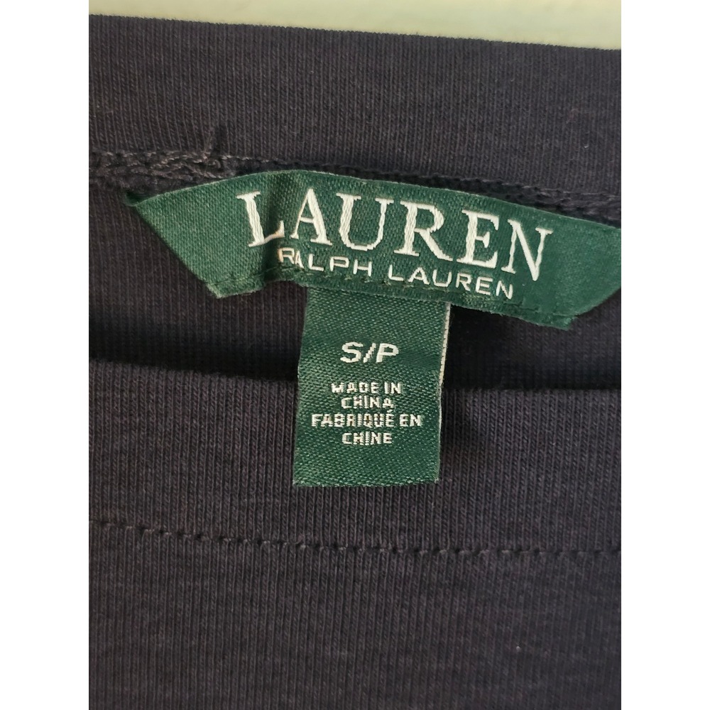 Ralph Lauren Shirt Short Sleeve Womens Small Blue Cuff Sleeve Top - Picture 4 of 8